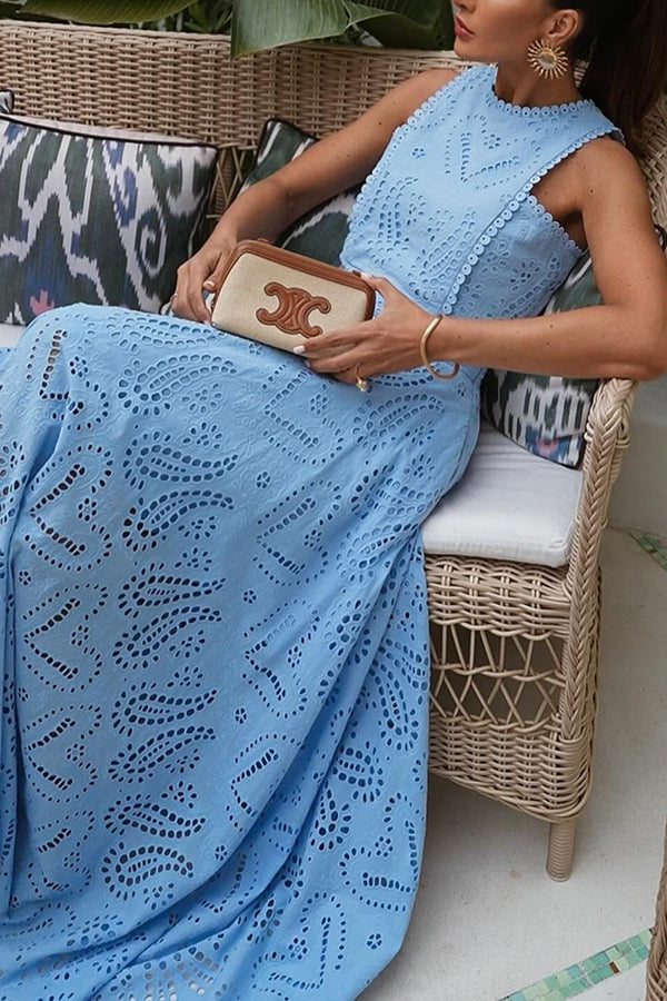 Larissa™ Ensemble Haut Brodé et Jupe Maxi Taille Haute | Tenue Élégante