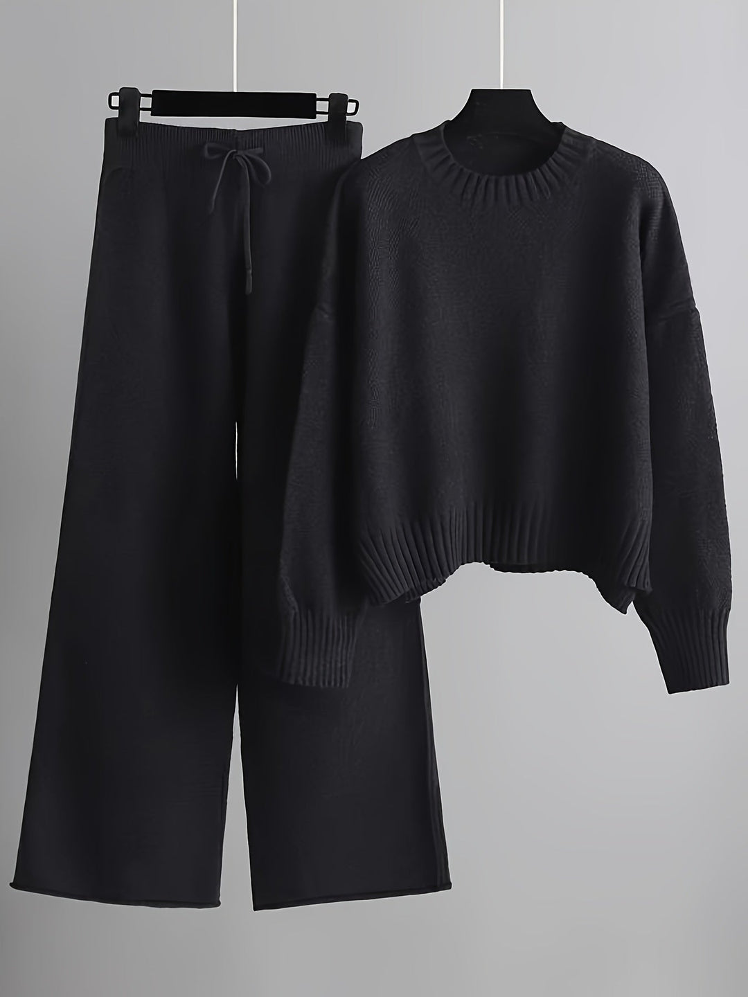 Émilie™ Ensemble Tricot Douillet | Pull Décontracté et Pantalon Large
