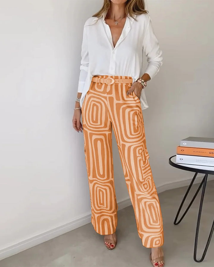 Kendra™ Ensemble Élégant | Blouse Chic et Pantalon Raffiné
