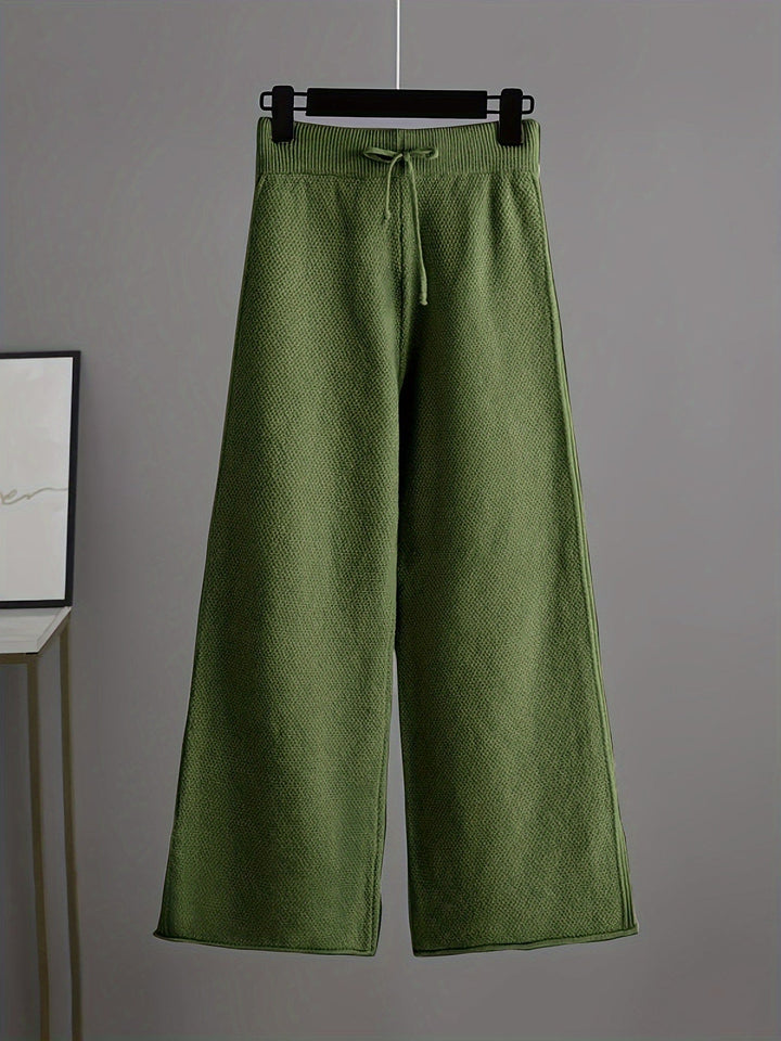 Émilie™ Ensemble Tricot Douillet | Pull Décontracté et Pantalon Large