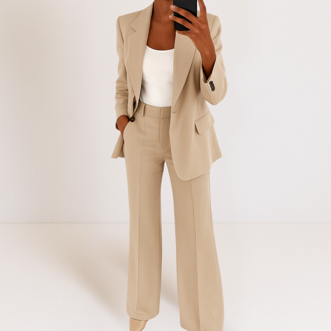 Mélinda™ Ensemble Tailleur Stylé | Haut et Pantalon Coordonnés