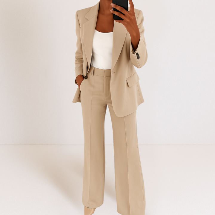 Mélinda™ Ensemble Tailleur Stylé | Haut et Pantalon Coordonnés