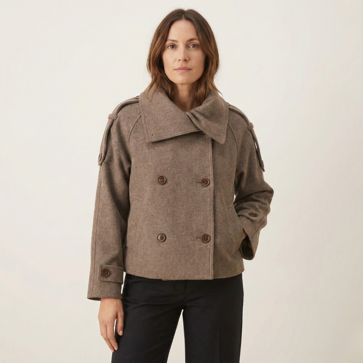 Amélie | Manteau caban laine chic