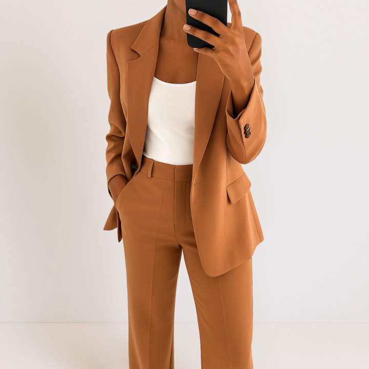 Mélinda™ Ensemble Tailleur Stylé | Haut et Pantalon Coordonnés