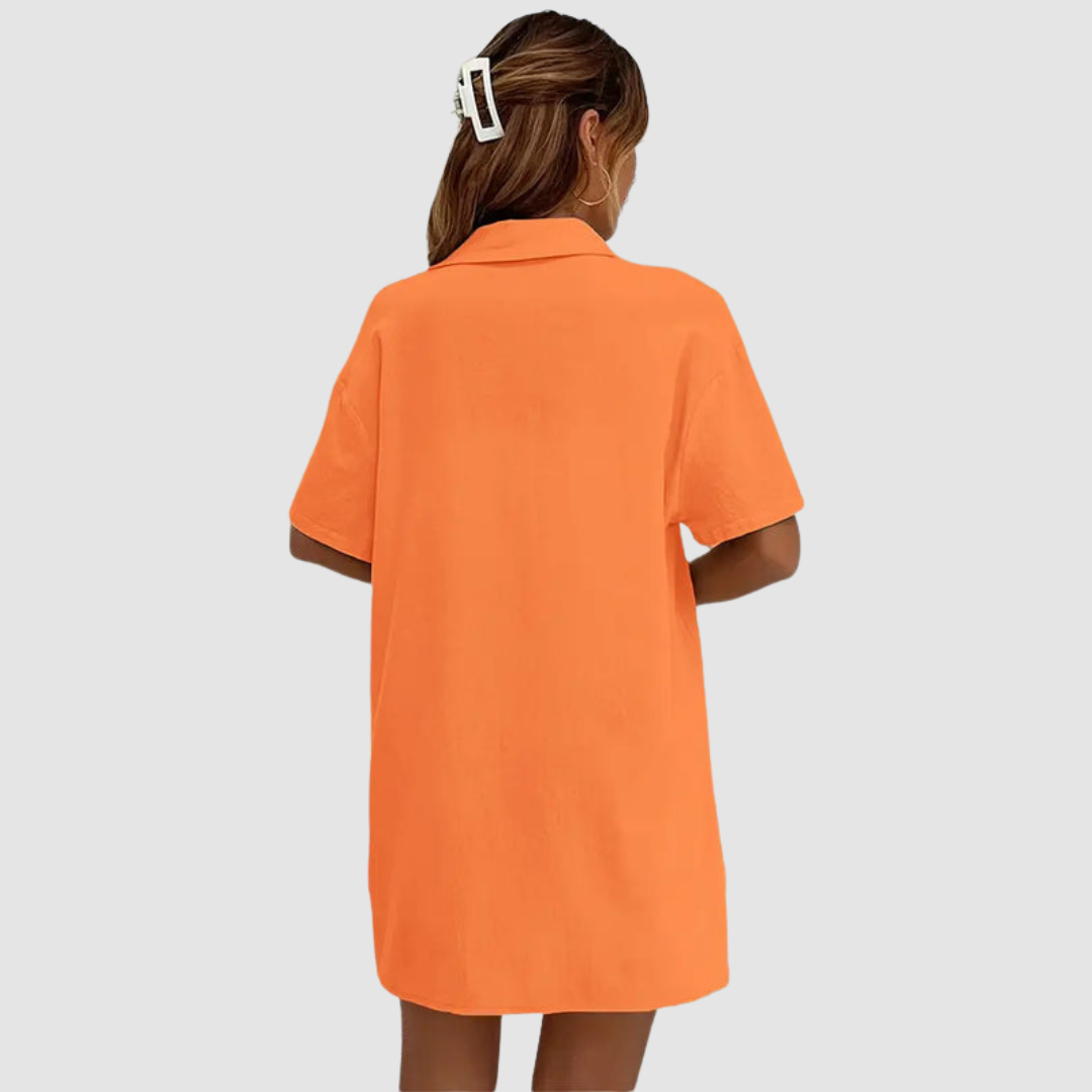 Françoise™ Ensemble Estival Élégant | Haut Boutonné Manches Courtes et Short à Cordon