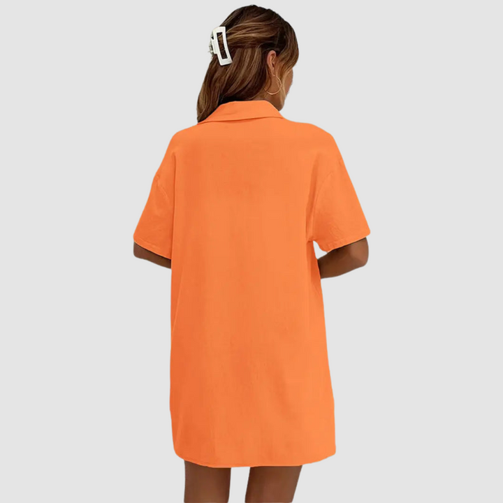 Françoise™ Ensemble Estival Élégant | Haut Boutonné Manches Courtes et Short à Cordon