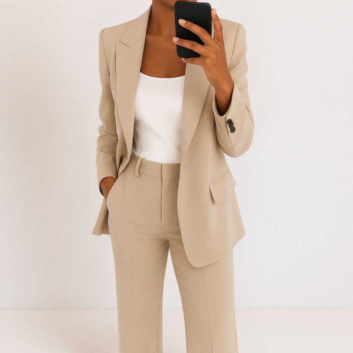 Mélinda™ Ensemble Tailleur Stylé | Haut et Pantalon Coordonnés