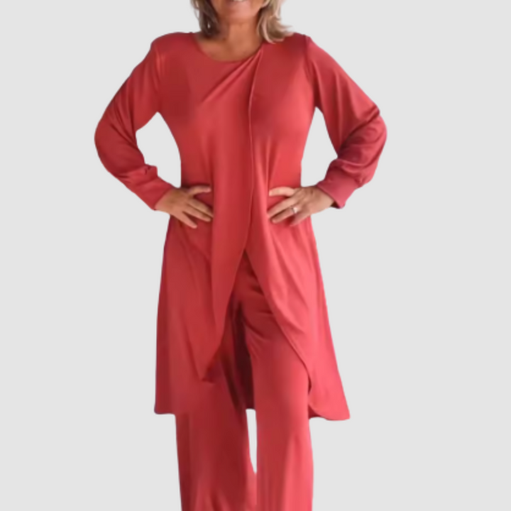 Laine™ Ensemble Élégant | Haut Long et Pantalon Confortable