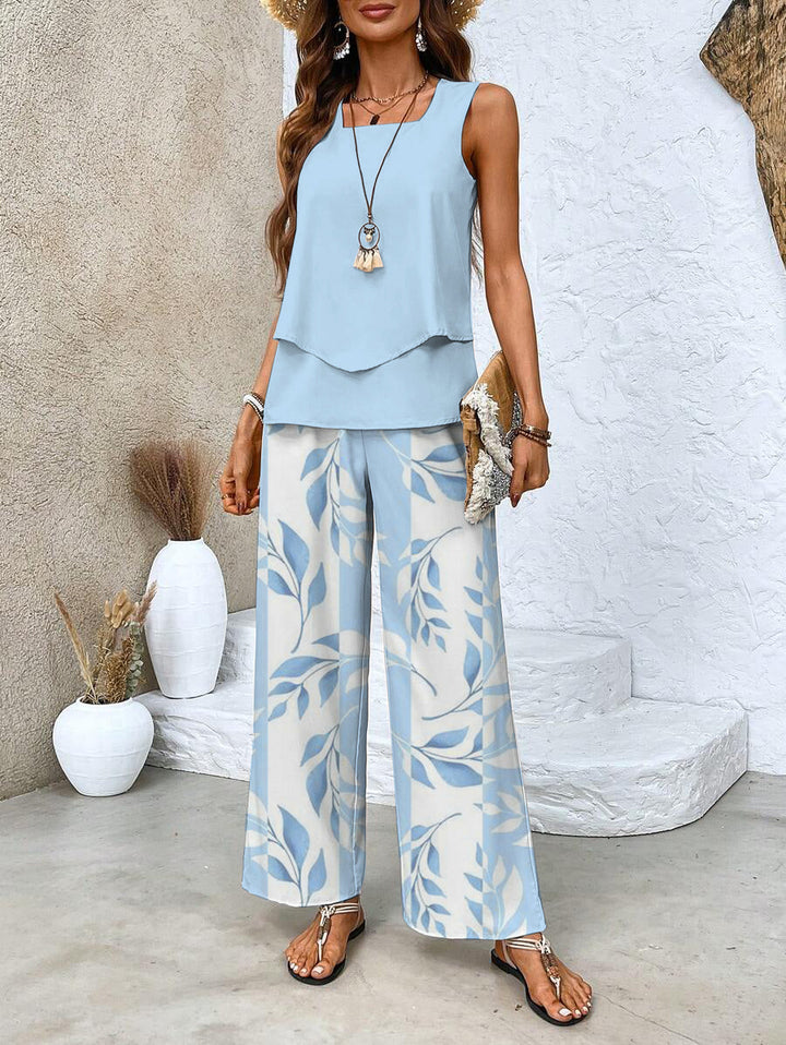 Juliette™ Ensemble Élégant | Blouse Fluide et Pantalon Large