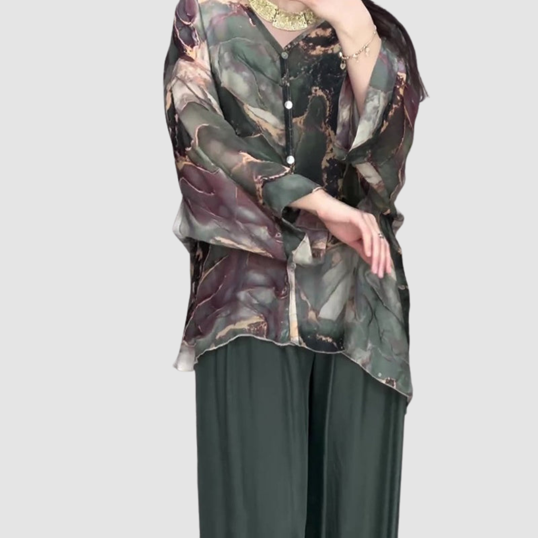 Aurore™ Ensemble Imprimé Élégant | Co-Ord Floral Confortable
