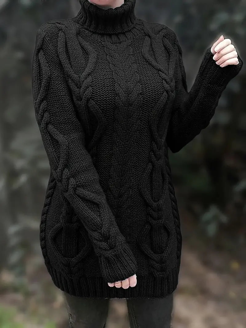 Valéria | Pull Long Torsadé d’Hiver