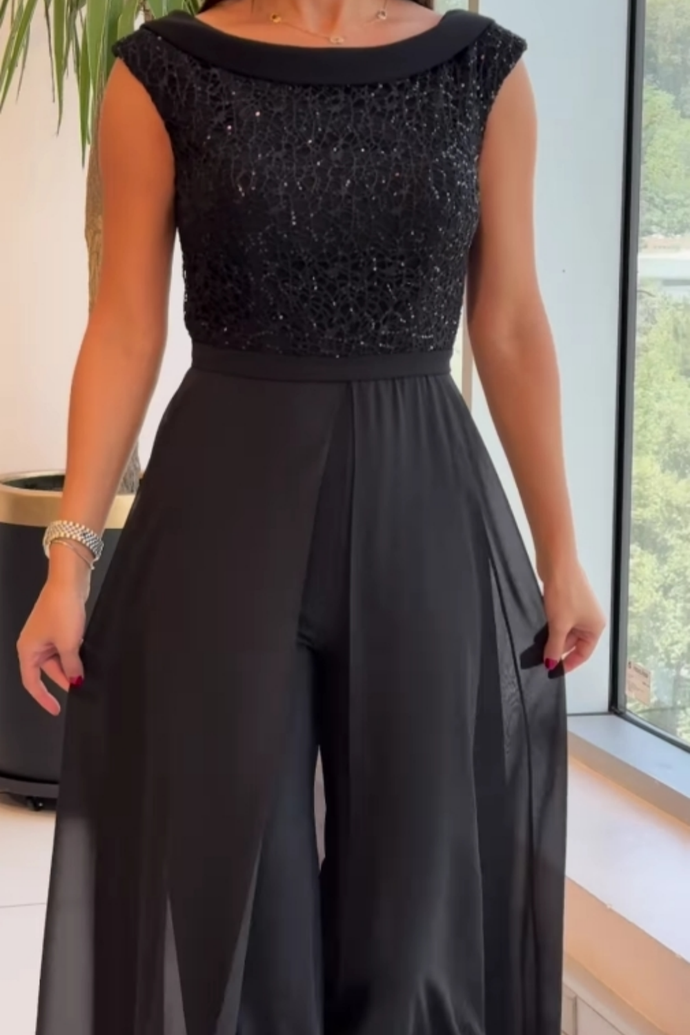 Fontella™ Combinaison en Tulle Texturé | Combinaison Soirée Élégante