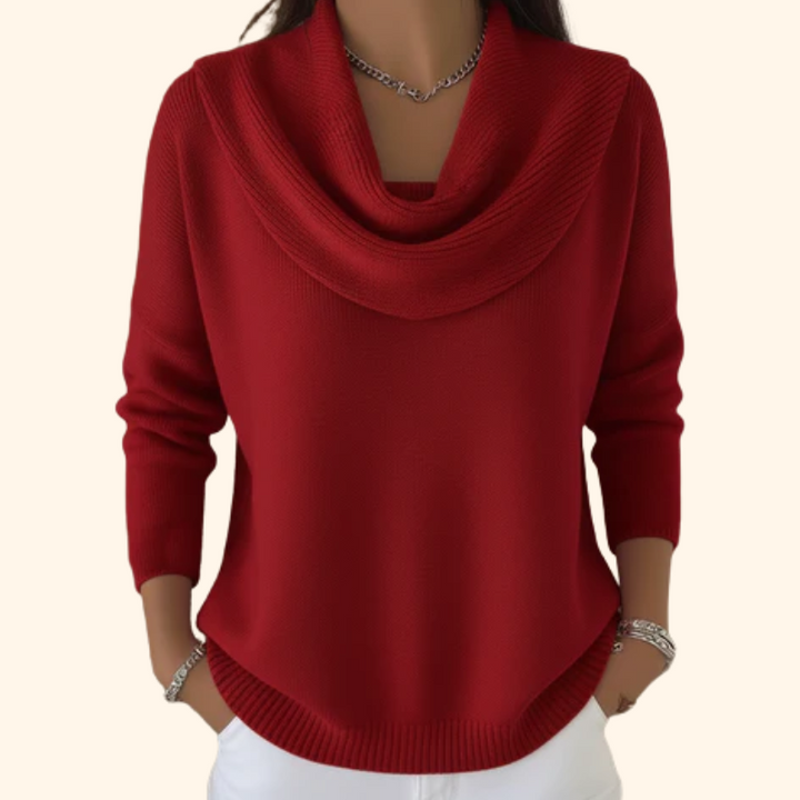 Marielle | Pull Col Drapé Élégant