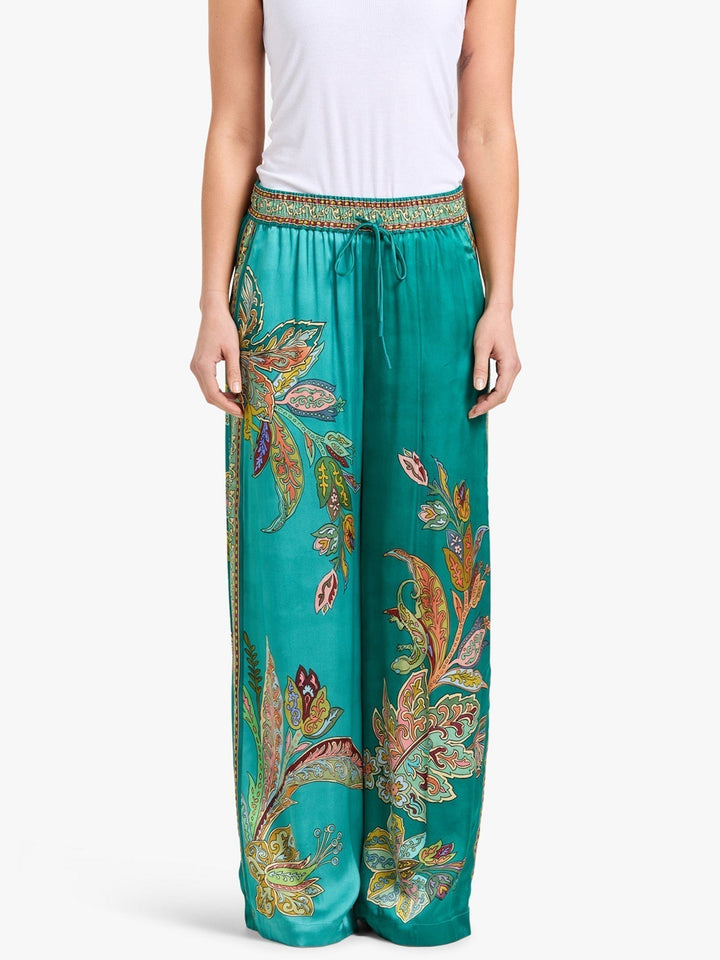 Élisa™ Ensemble Élégant | Chemise Imprimée Paisley et Pantalon Large