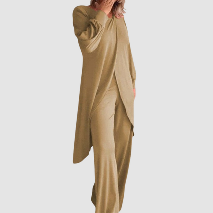 Laine™ Ensemble Élégant | Haut Long et Pantalon Confortable