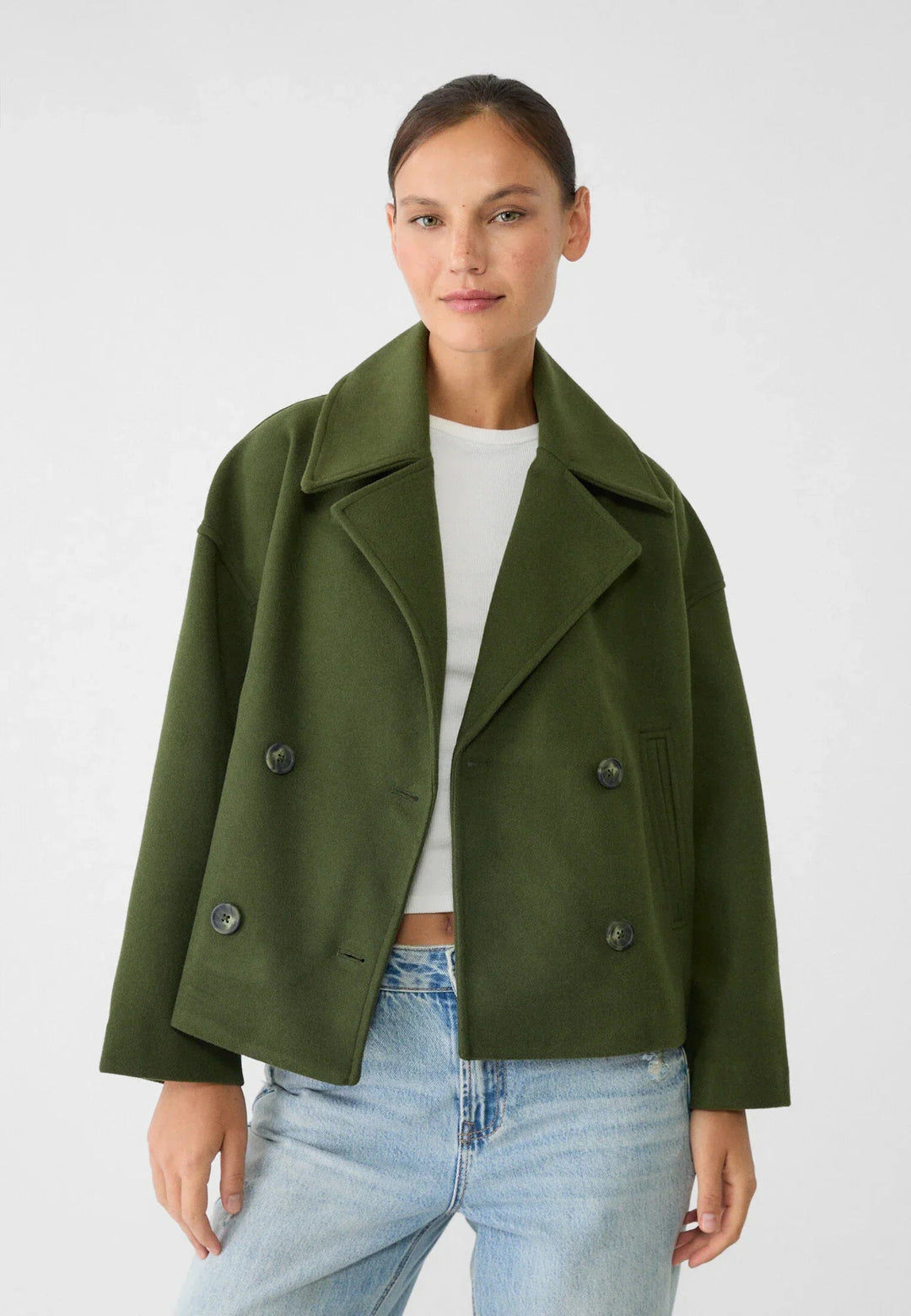 Veste courte chic à double boutonnage