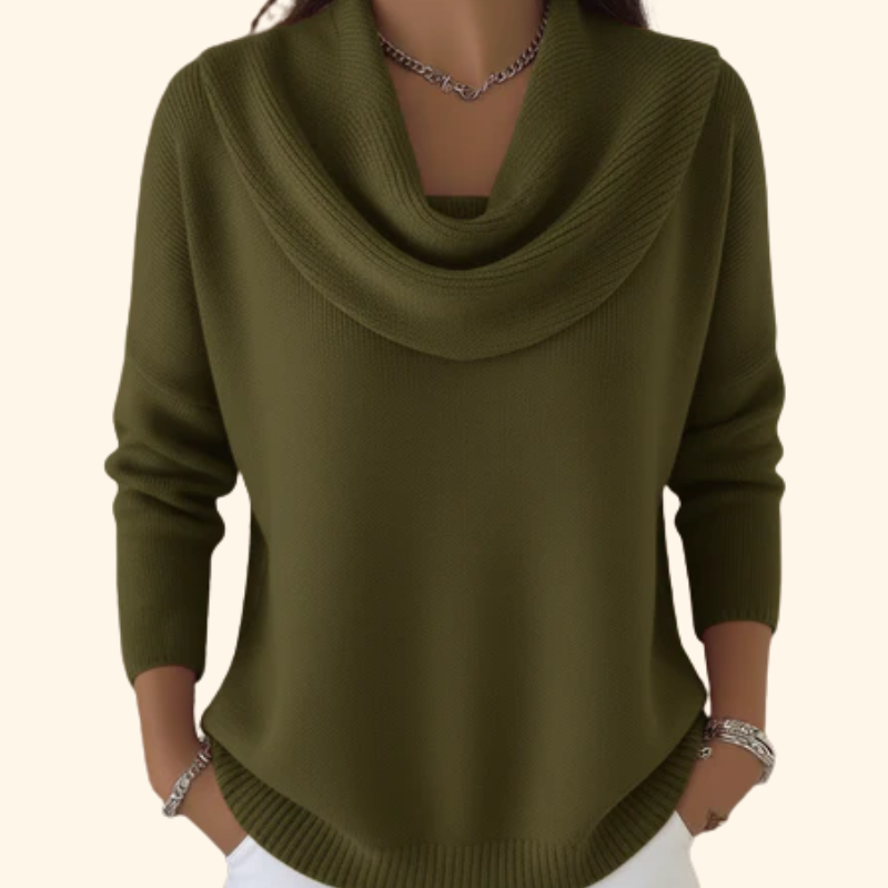 Marielle | Pull Col Drapé Élégant