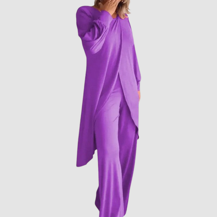Laine™ Ensemble Élégant | Haut Long et Pantalon Confortable