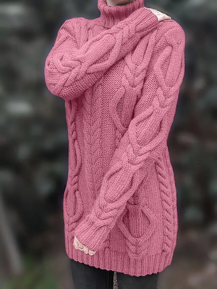 Valéria | Pull Long Torsadé d’Hiver