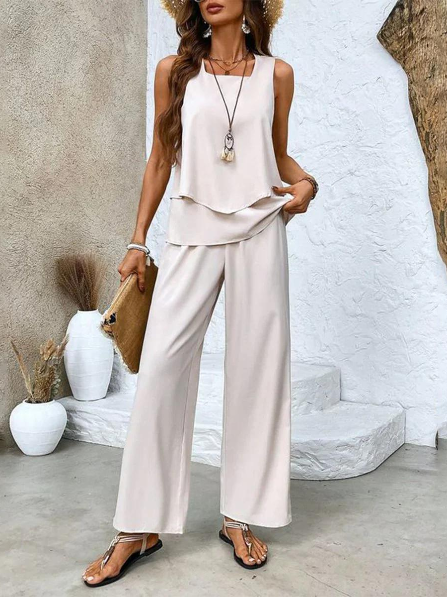 Juliette™ Ensemble Élégant | Blouse Fluide et Pantalon Large