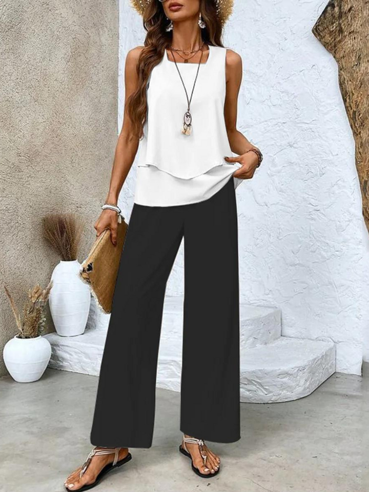 Juliette™ Ensemble Élégant | Blouse Fluide et Pantalon Large