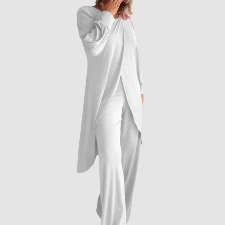 Laine™ Ensemble Élégant | Haut Long et Pantalon Confortable