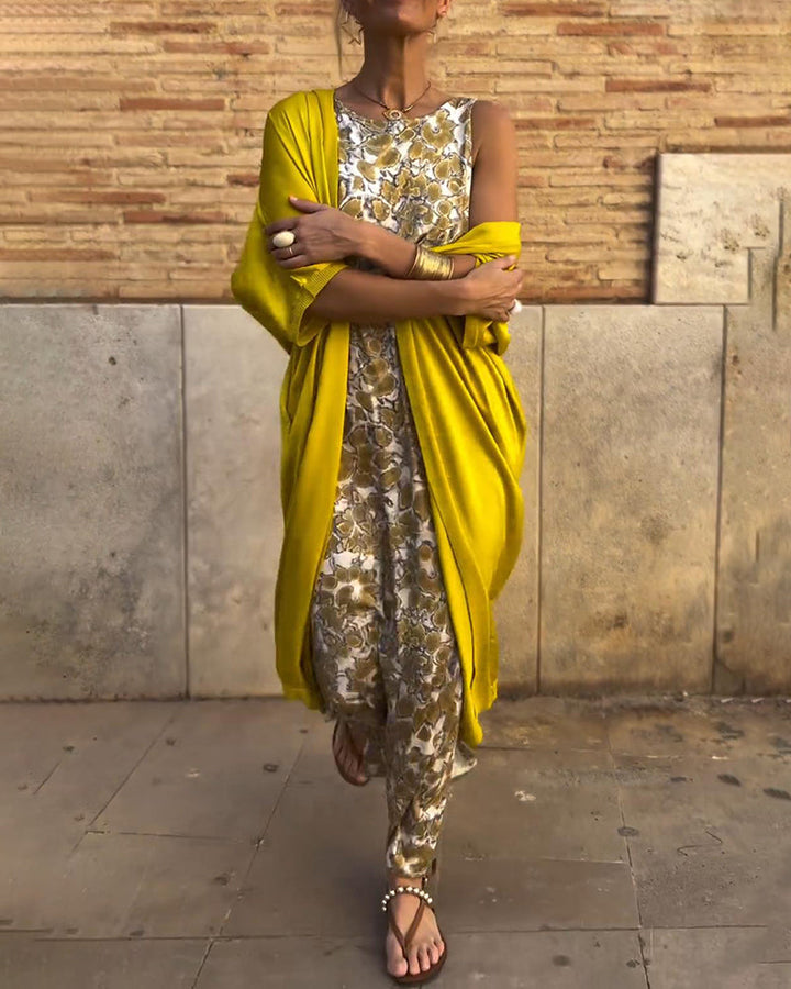 Véronique™ Ensemble Élégant | Robe Maxi Fluide et Veste Légère