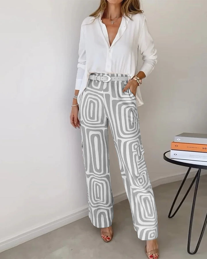 Kendra™ Ensemble Élégant | Blouse Chic et Pantalon Raffiné