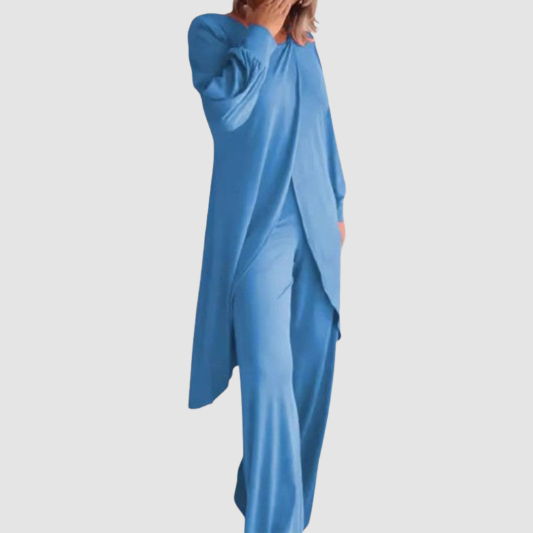 Laine™ Ensemble Élégant | Haut Long et Pantalon Confortable