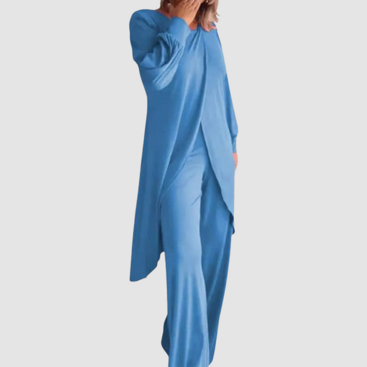 Laine™ Ensemble Élégant | Haut Long et Pantalon Confortable