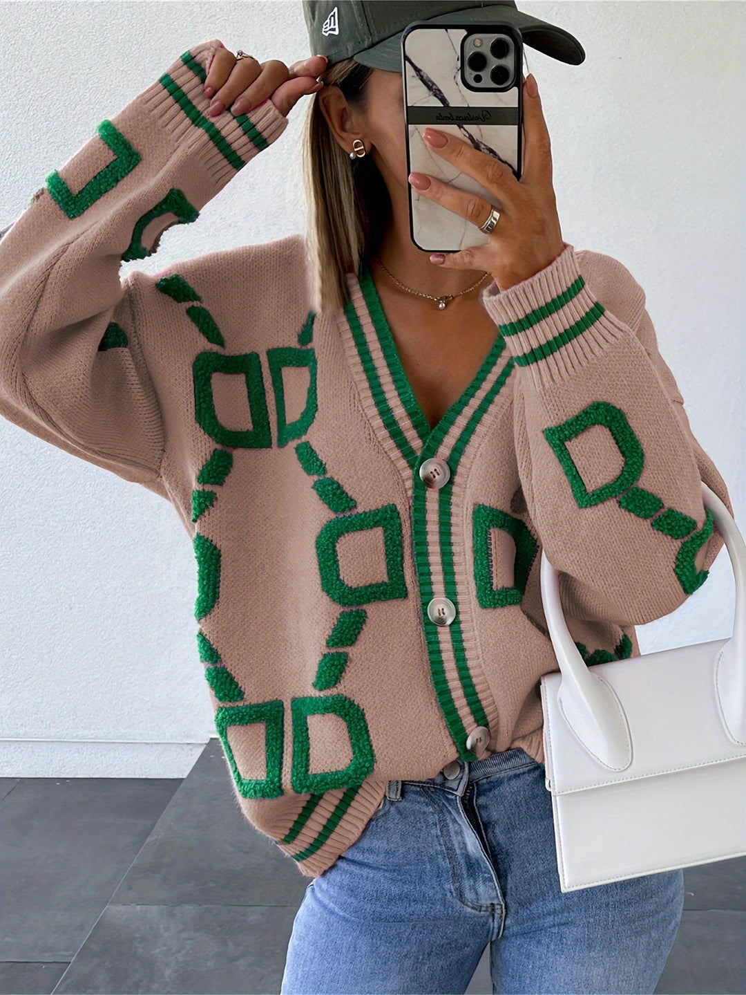 Amélie Marseille Maison | Cardigan géométrique multicolore