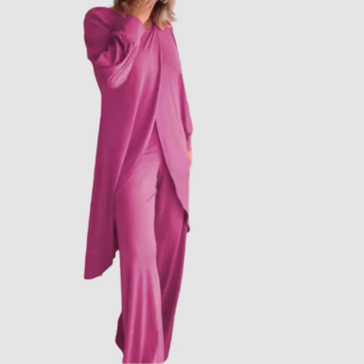 Laine™ Ensemble Élégant | Haut Long et Pantalon Confortable