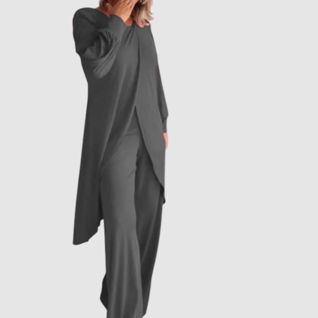 Laine™ Ensemble Élégant | Haut Long et Pantalon Confortable