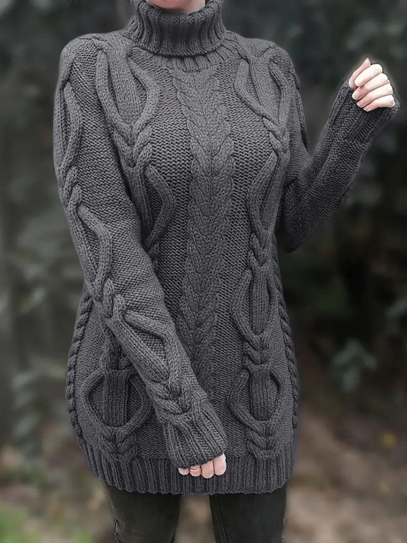 Valéria | Pull Long Torsadé d’Hiver