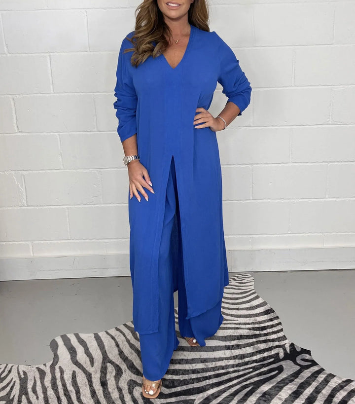Chérie™ Ensemble Confortable | Blouse Fluide et Pantalon Large