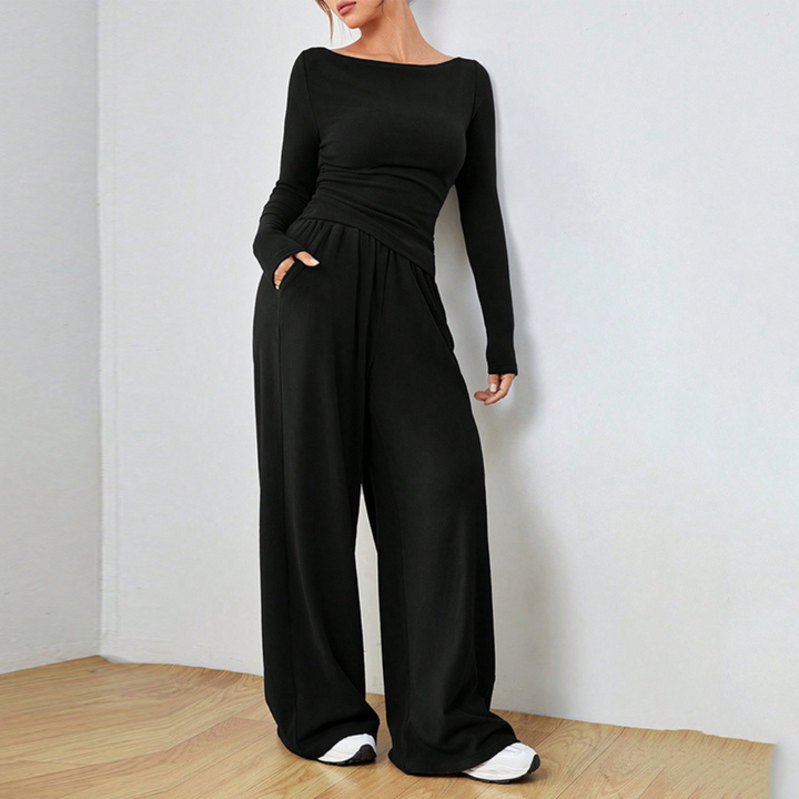 Abigaëlle™ Ensemble Élégant et Douillet | Haut Décontracté et Pantalon