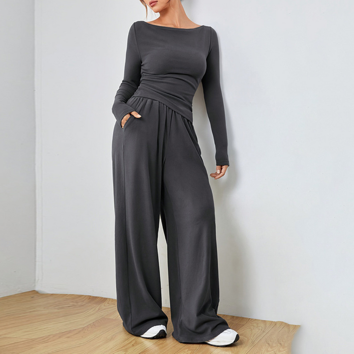 Abigaëlle™ Ensemble Élégant et Douillet | Haut Décontracté et Pantalon