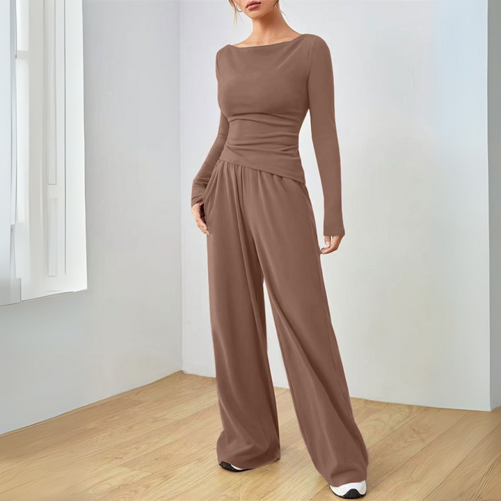 Abigaëlle™ Ensemble Élégant et Douillet | Haut Décontracté et Pantalon