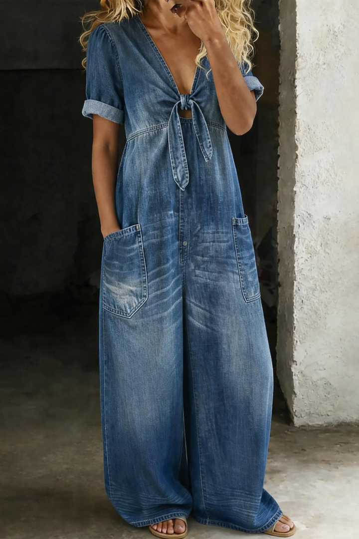 Léna | Combinaison Oversize Bleu Vintage