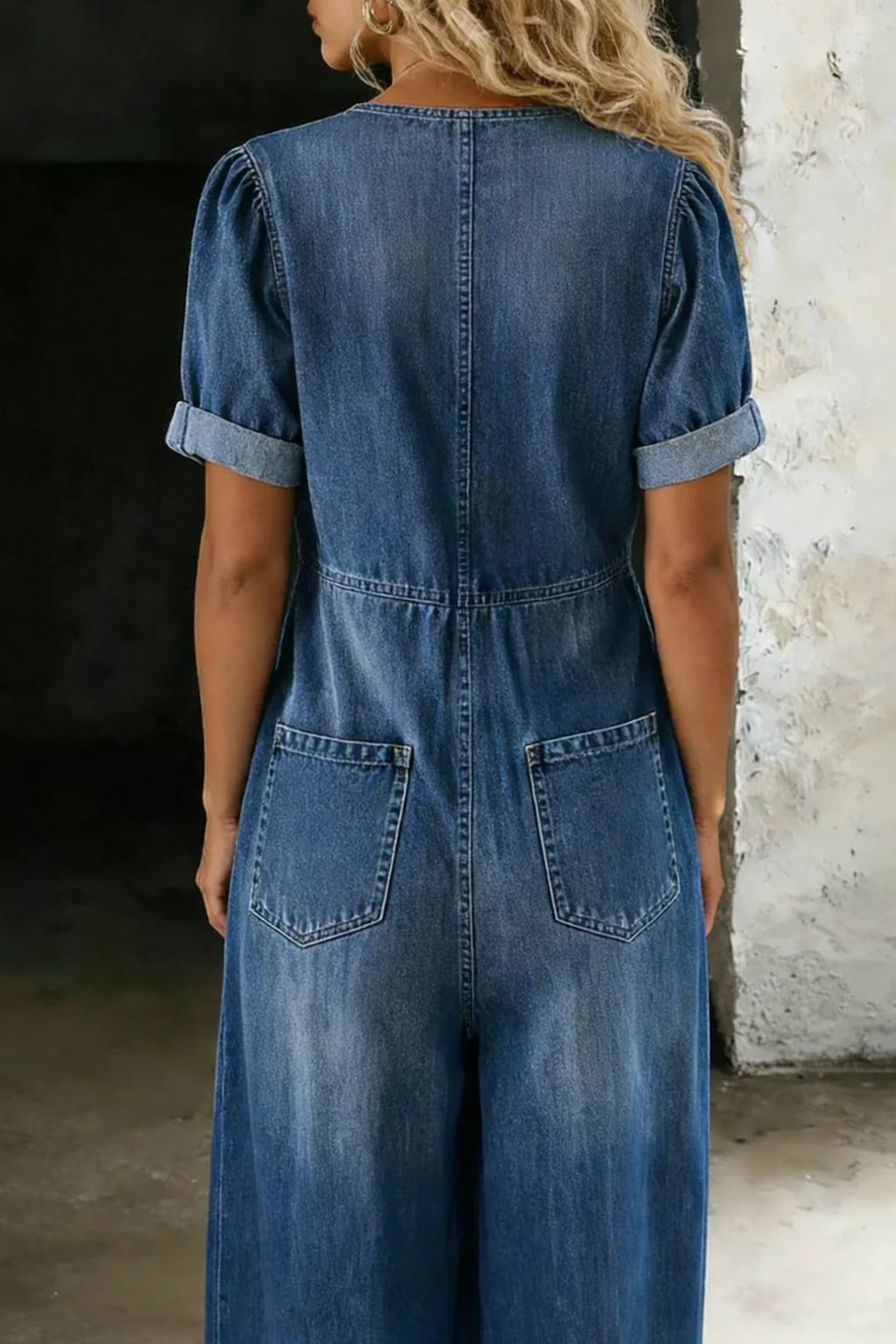 Léna | Combinaison Oversize Bleu Vintage