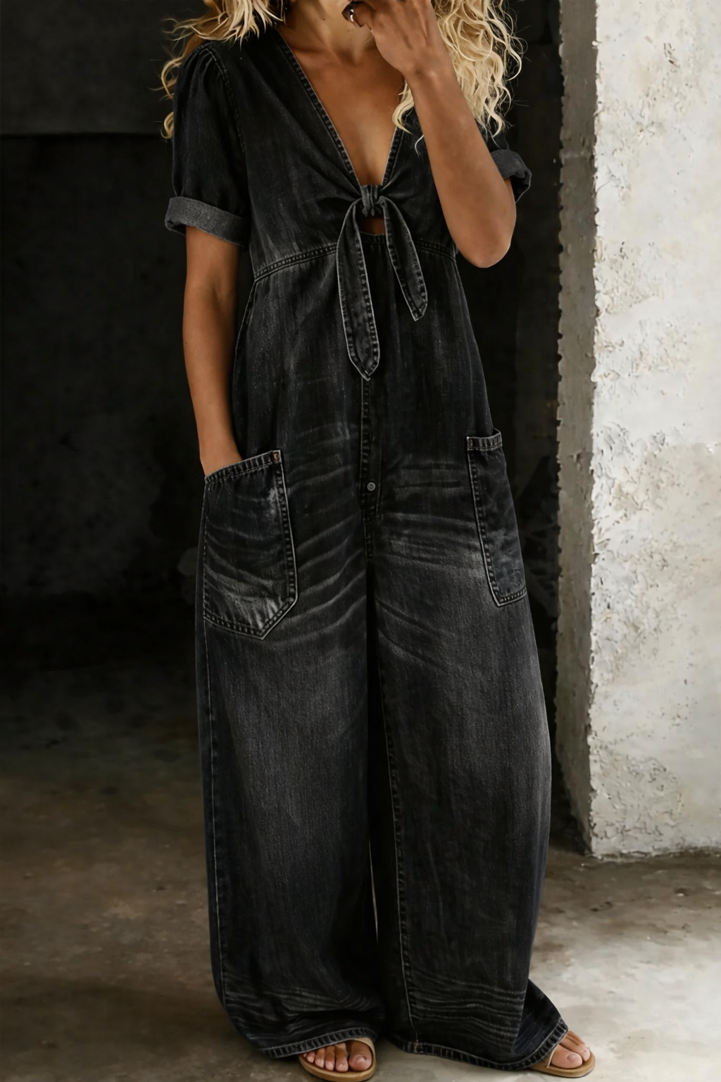 Léna | Combinaison Oversize Bleu Vintage