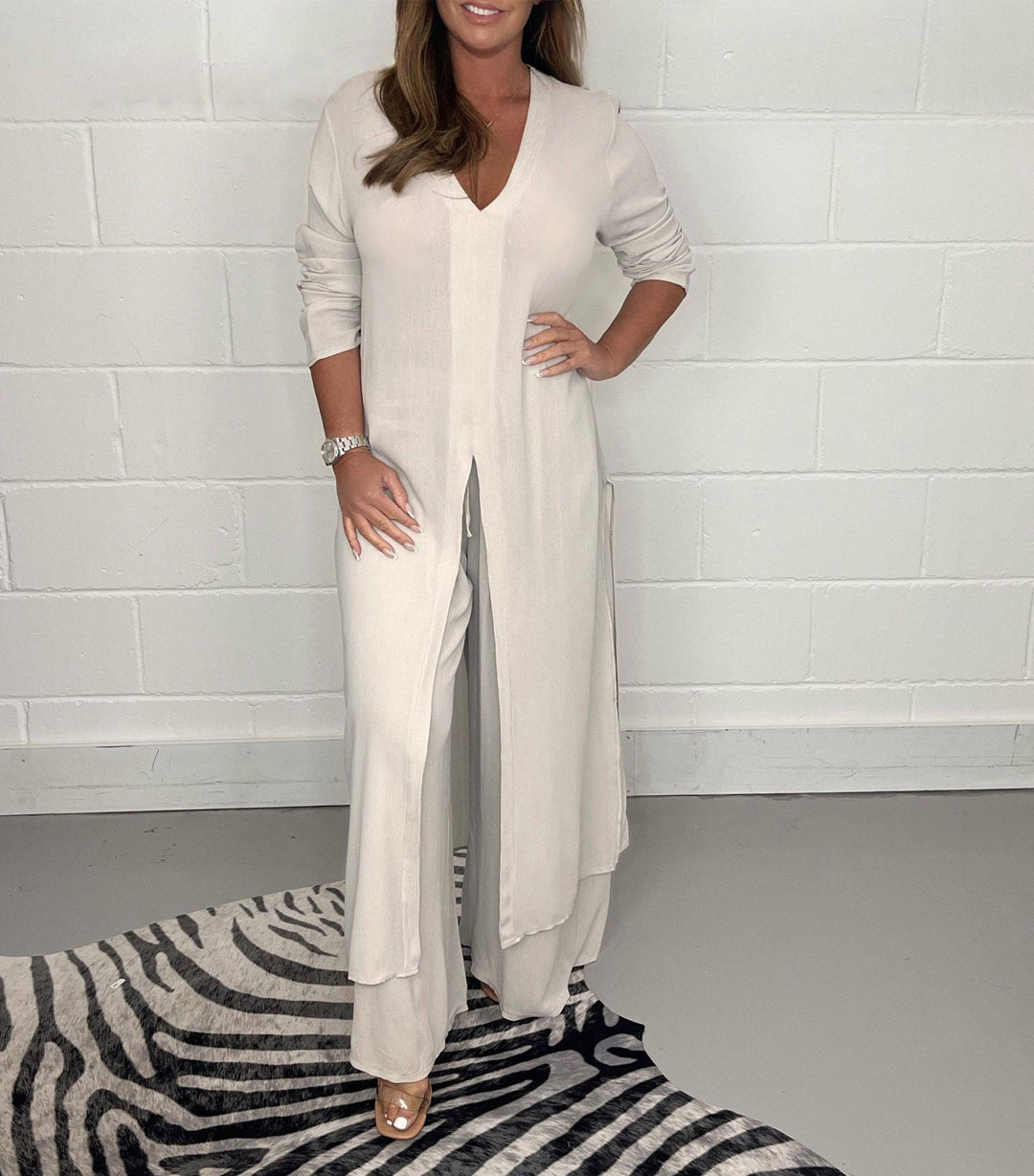 Chérie™ Ensemble Confortable | Blouse Fluide et Pantalon Large
