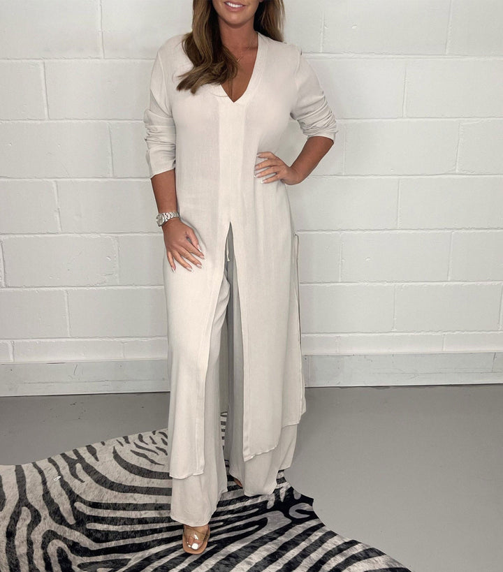 Chérie™ Ensemble Confortable | Blouse Fluide et Pantalon Large