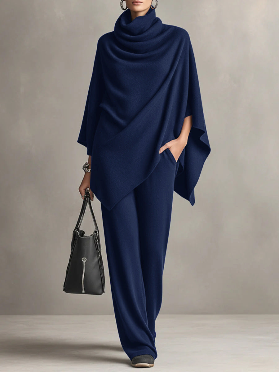 Sarina™ Ensemble Drapé Élégant | Haut Fluide et Pantalon Large