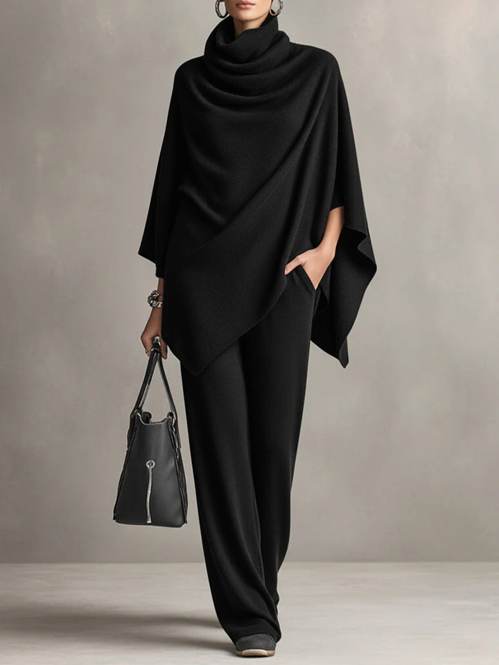 Sarina™ Ensemble Drapé Élégant | Haut Fluide et Pantalon Large