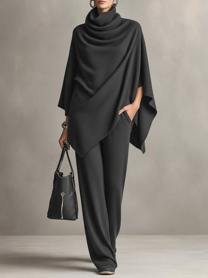 Sarina™ Ensemble Drapé Élégant | Haut Fluide et Pantalon Large
