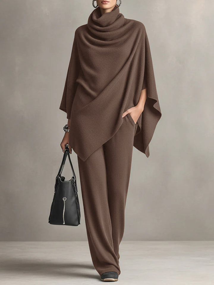Sarina™ Ensemble Drapé Élégant | Haut Fluide et Pantalon Large