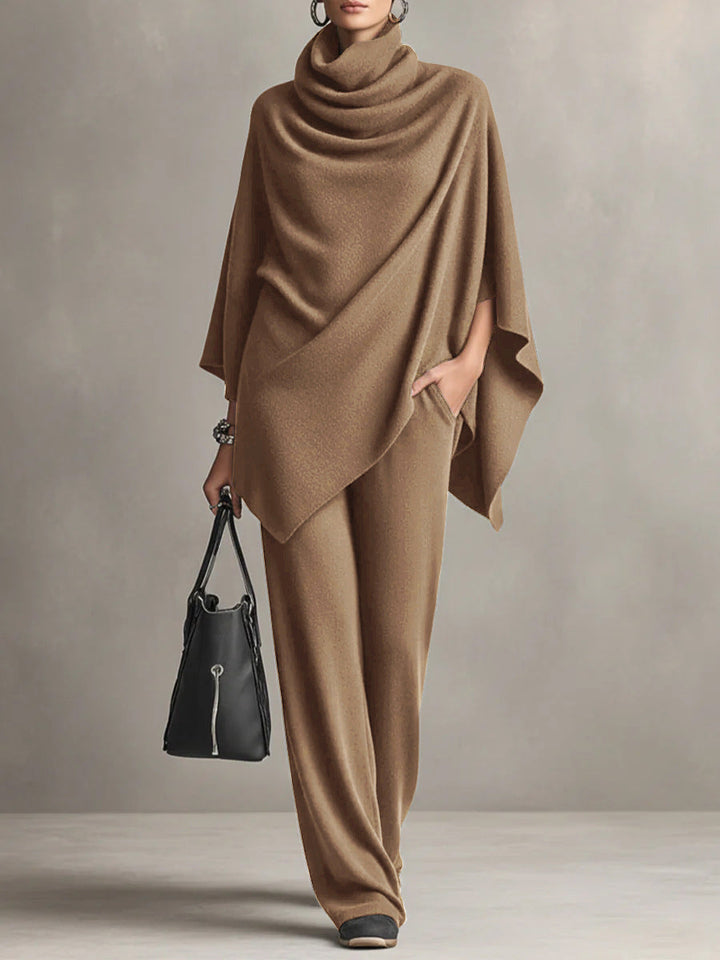 Sarina™ Ensemble Drapé Élégant | Haut Fluide et Pantalon Large