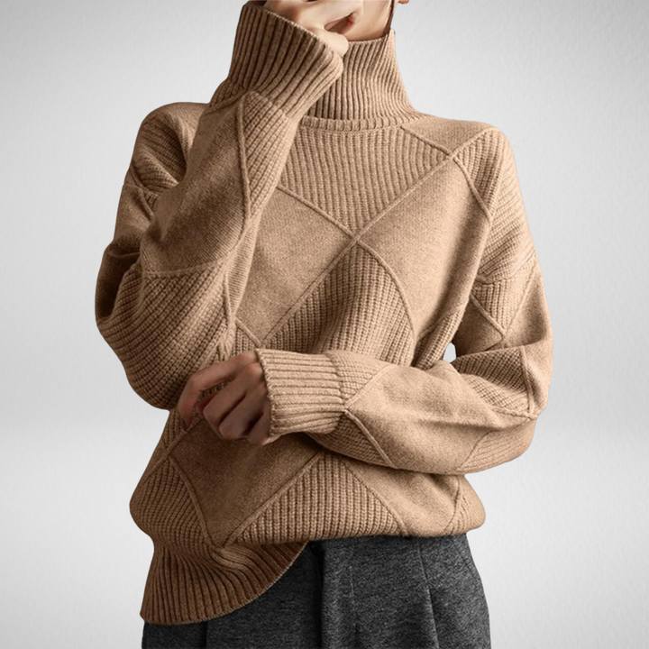 Aurélie | Pull en cachemire col roulé