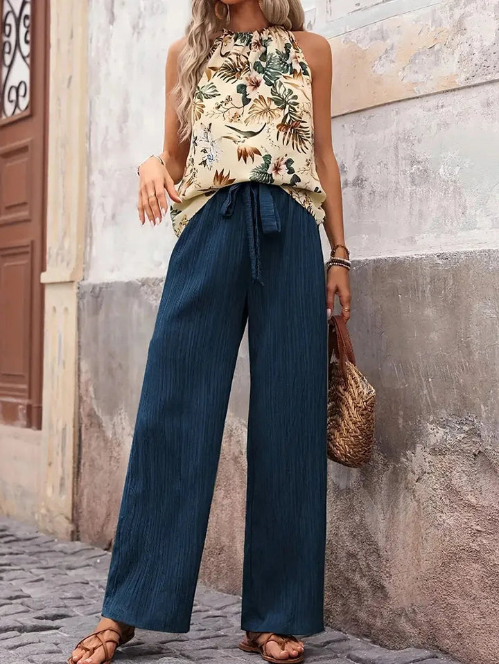 Antoinette™ Ensemble Élégant Sans Manches | Haut Sans Manches et Pantalon Fluide